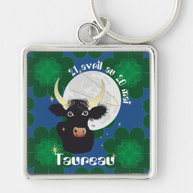 Taureau 21 avril au 20 mai Porte-clés Keychain (Front)