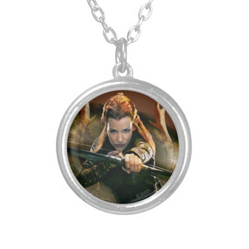 TAURIEL Drawing Bow Silver Plated Necklace