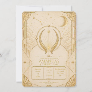 Taurus 40th Birthday Invitation   Champagne Gold