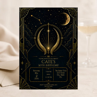 Taurus 50th Birthday Invitation | Elegant Dark