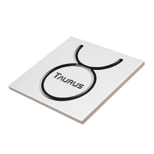 TAURUS, Abstract Design of the Zodiac Sign, Ceramic Tile