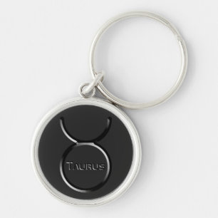 TAURUS, Abstract Design of the Zodiac Sign,  Keychain