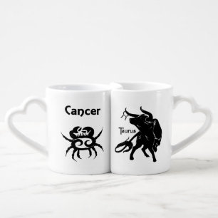 Taurus and Cancer Zodiac Coffee Mug Set