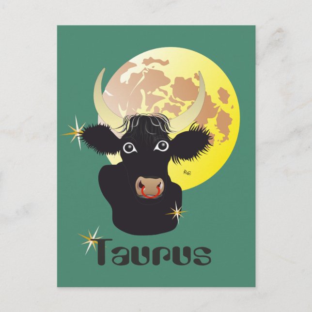 Taurus April 21 to May 20 Postcards (Front)