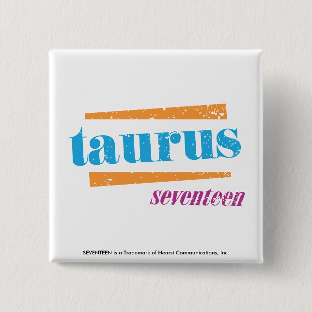 Taurus Aqua Pinback Button (Front)
