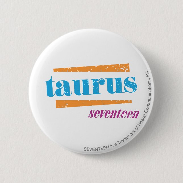 Taurus Aqua Pinback Button (Front)