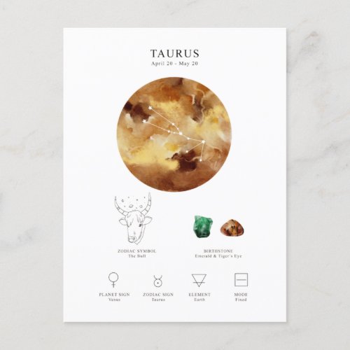 Taurus Astrological Sign Postcard