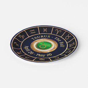 Taurus Astrological Symbol Paper Plates