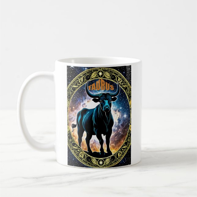 Taurus astrology sign coffee mug (Left)