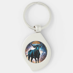 Taurus astrology sign keychain