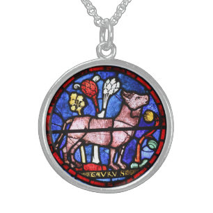Taurus Astrology Stained Glass Windows Necklace