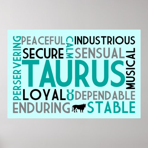 Taurus Astrology Word Collage Print