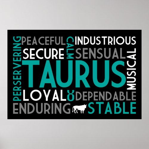 Taurus Astrology Word Collage Print