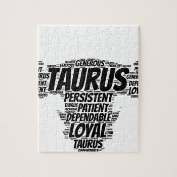 Taurus Astrology Zodiac Sign Word Cloud Jigsaw Puzzle by WordPoem at Zazzle