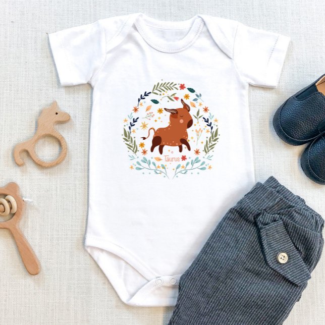 Taurus Baby - Adorable & Stubborn - Zodiac Apparel Baby Bodysuit (Creator Uploaded)