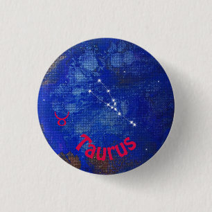 Taurus Badge, Zodiac Horoscope Badge Button