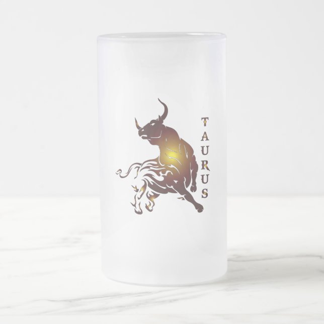 Taurus Beer Glass Frosted Glass Beer Mug (Center)