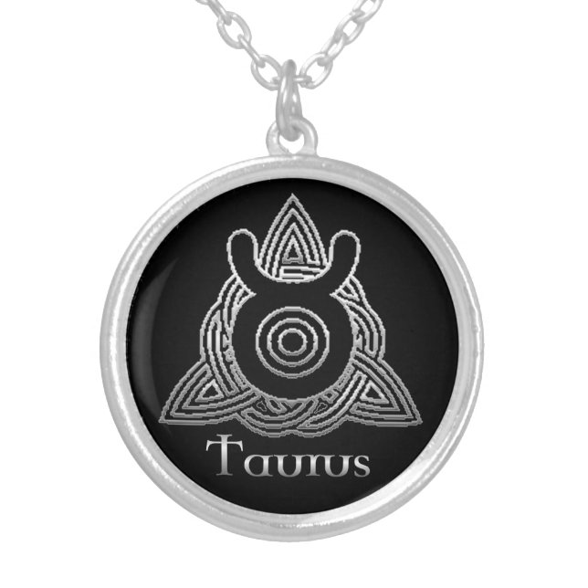 Taurus Birth Sign Celtic Knot Zodiac Necklace (Front)