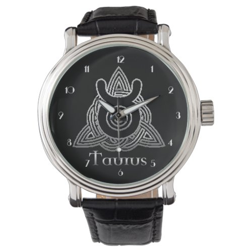 Taurus Birth Sign Celtic Knot Zodiac Wrist Watch