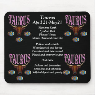 Taurus Birth Sign Zodiac Mouse Pad