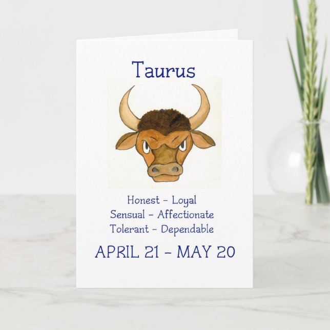 'Taurus' Birthday Card (Front)