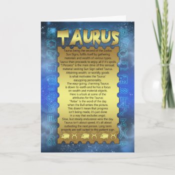 Taurus Birthday Card - Zodiac Birthday Card - Taur by moonlake at Zazzle