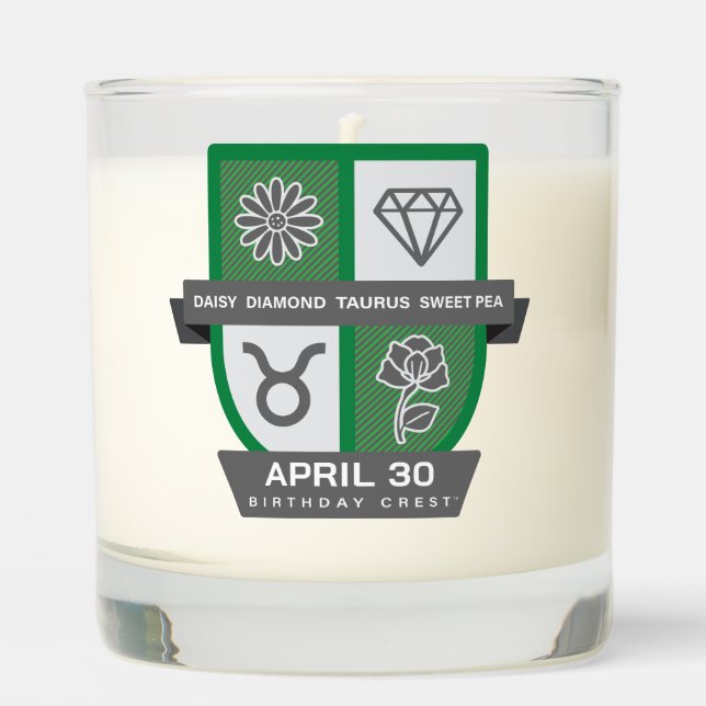 Taurus Birthday Crest™ for April 20-30 Candle (Front)