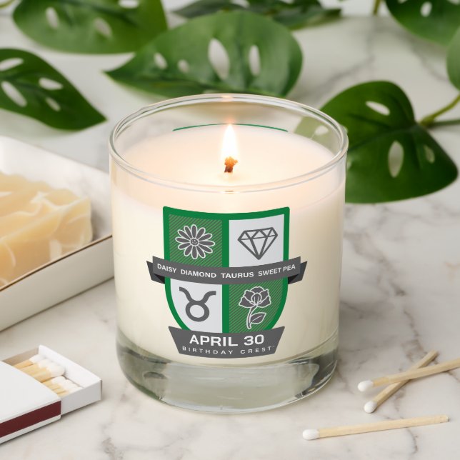 Taurus Birthday Crest™ for April 20-30 Candle (Lit)