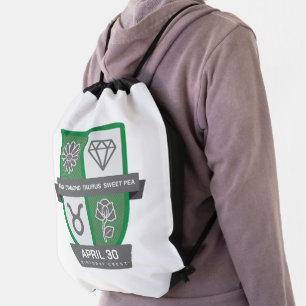 Taurus Birthday Crest™ for April 20-30 Drawstring Bag