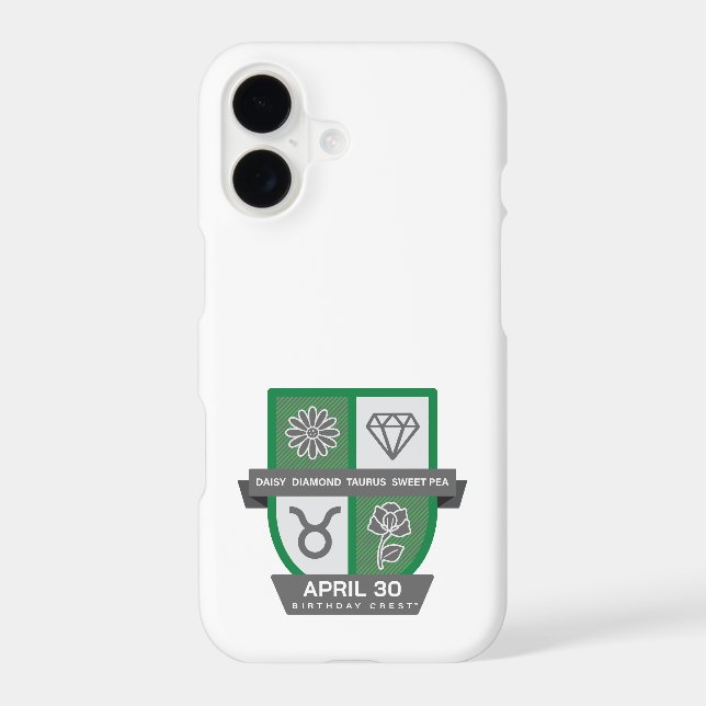 Taurus Birthday Crest™ for April 20-30 iPhone Case (Back)