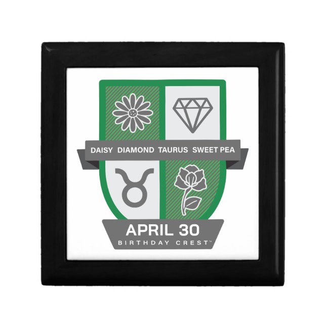 Taurus Birthday Crest™ for April 20-30 Jewelry Gift Box (Front)