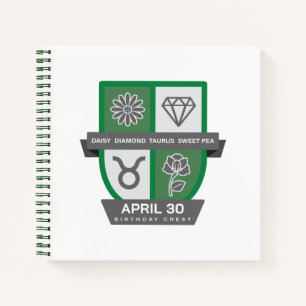 Taurus Birthday Crest™ for April 20-30 Notebook