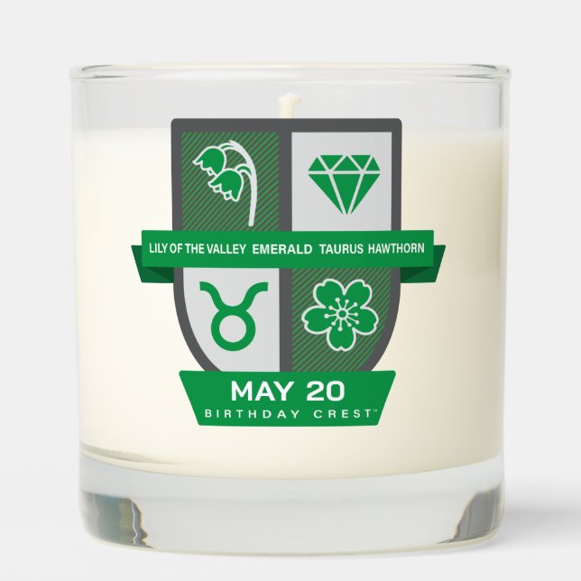Taurus Birthday Crest™ for May 1-20 Candle (Front)