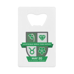 Taurus Birthday Crest™ for May 1-20 Credit Card Bottle Opener
