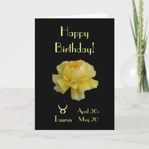 Taurus birthday rose card