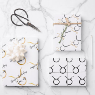 Taurus Birthday Wrapping Paper Sheets