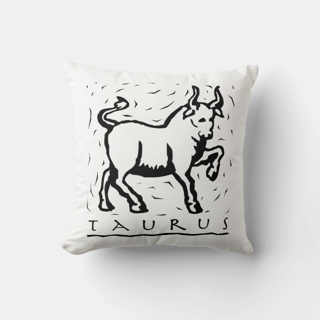 Taurus Birthday Year Astrological Zodiac Sign Throw Pillow (Front)
