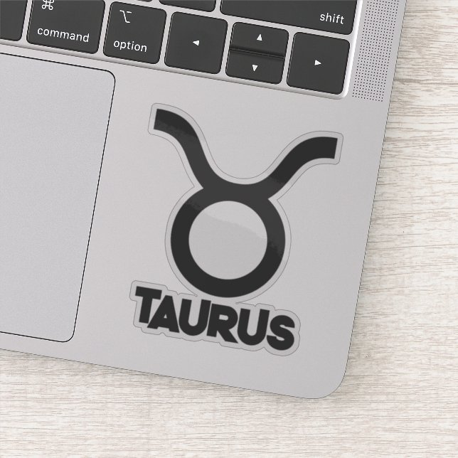 Taurus Bold Zodiac Sign Horoscope Custom Text Sticker (Detail)