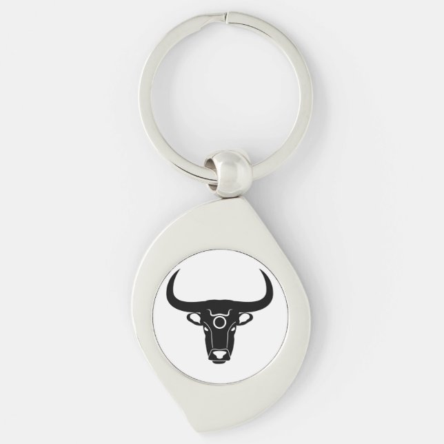 taurus bull astrology zodiac horoscope symbol keychain (Front)