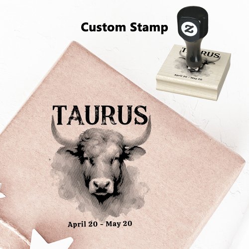 Taurus Bull Astrology Zodiac Sign Custom Birthday Rubber Stamp