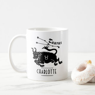 Taurus Bull Constellation Custom Name Birthday Coffee Mug