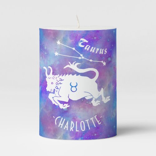 Taurus Bull Constellation Stars Name Birthday Gift Pillar Candle