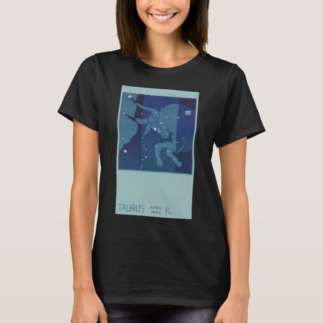Taurus Bull Constellation Vintage Zodiac Astrology T-Shirt (Front)