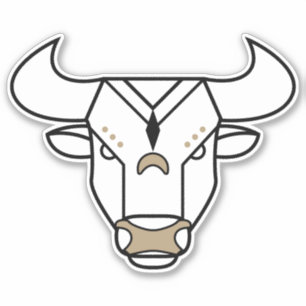 Taurus Bull Earth sign astrological symbol gold Sticker