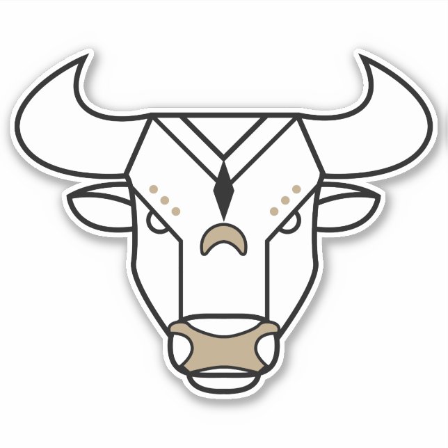 Taurus Bull Earth sign astrological symbol gold Sticker (Front)