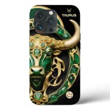 Taurus Bull, Emerald and Gold Personalized
