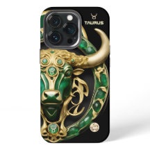 Taurus Bull, Emerald and Gold Personalized