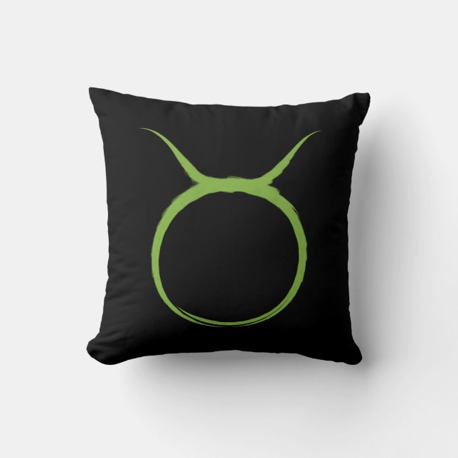 TAURUS Bull Green Astrology Zodiac April May Sign Throw Pillow (Front)