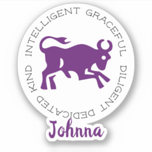 Taurus Bull Logo Zodiac Star Sign Traits Sticker