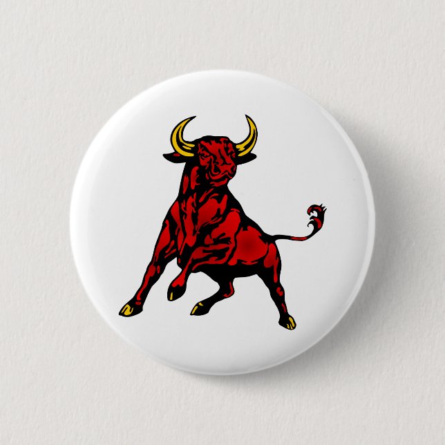 Taurus Bull Pinback Button (Front)